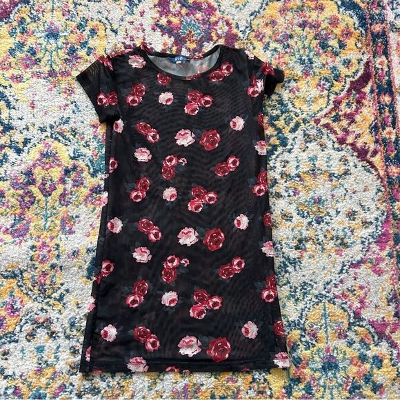 y2k adorable mesh floral see through going out preppy top - Picture 1 of 2